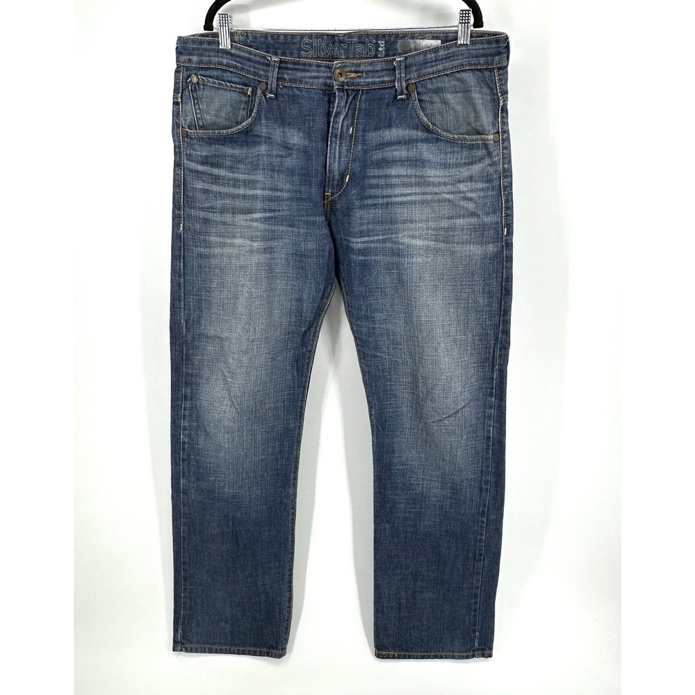 Levi's SILVERTAB Ltd Edition Slim Straight Med Wash Blue Denim Jeans 36 (40X32)